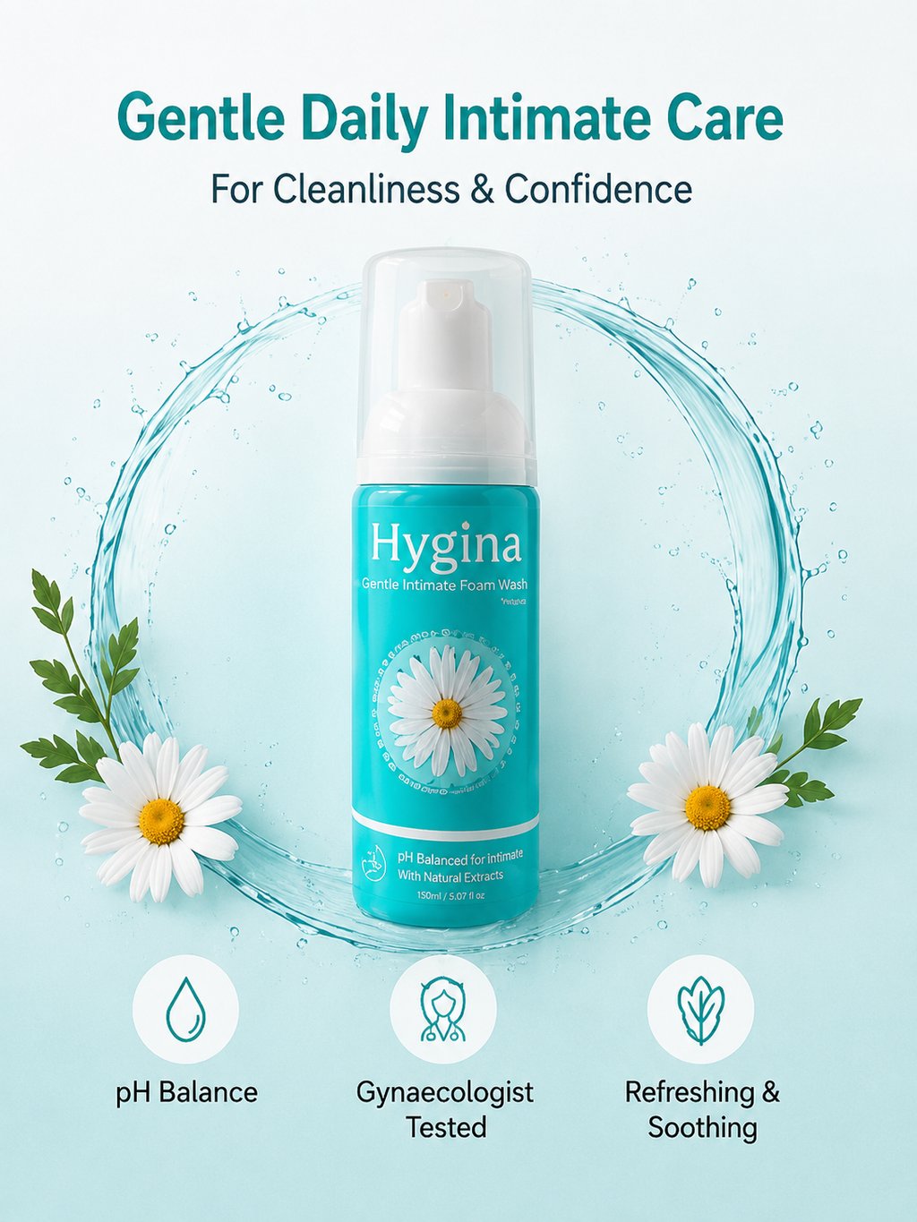 Hygina foam cleanser — key ingredients lactic acid and chamomile oil