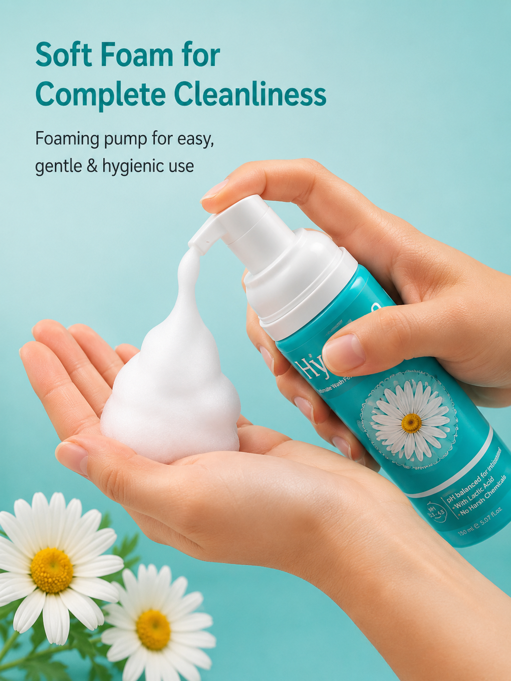Hygina soft foam dispenser — one pump delivers gentle foam