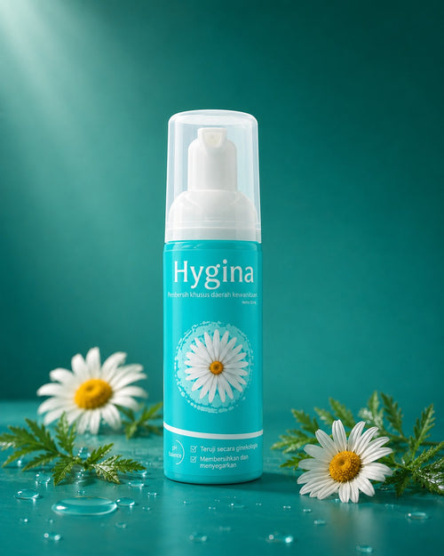 Hygina pH-conscious foam intimate cleanser 50mL pump bottle — main product shot